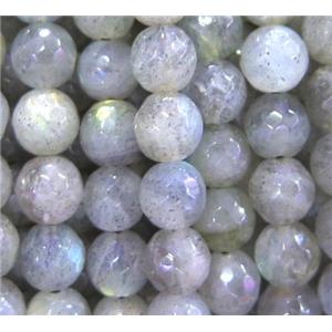 gray Labradorite beads, faceted round, approx 6mm dia [GMLB2566-6MM]