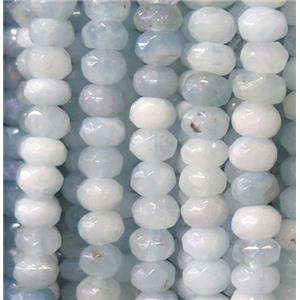 aquamarine bead, faceted rondelle, blue, approx 4x6mm [GMLB2569-4X6MM]