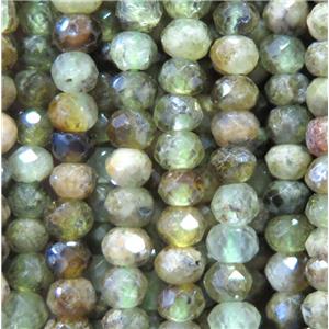 green garnet bead, faceted rondelle, approx 2x3mm [GMLB2577]