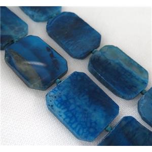 blue agate bead, slice, rectangle, approx 30-42mm [GMLB2628]
