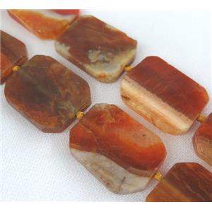 orange agate bead, slice, rectangle, approx 30-42mm [GMLB2629]