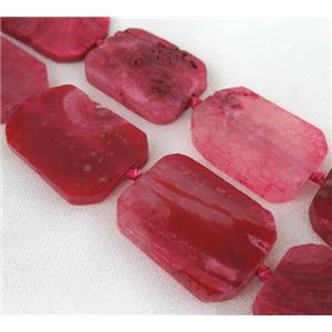 red agate beads, slice, rectangle, approx 30-42mm [GMLB2630]