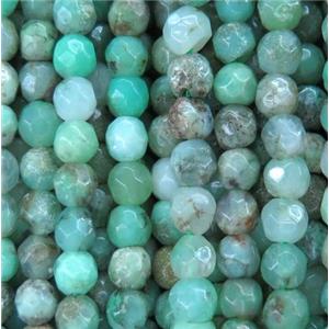 green Australian Chrysoprase bead, faceted round, approx 4mm dia [GMLB2631]