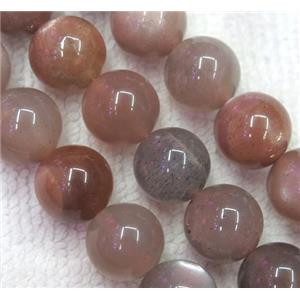 black SunStone beads, round, approx 12mm dia [GMLB2661-12MM]
