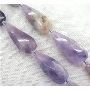 purple Chalcedony beads, faceted teardrop, approx 15-40mm [GMLB2682]