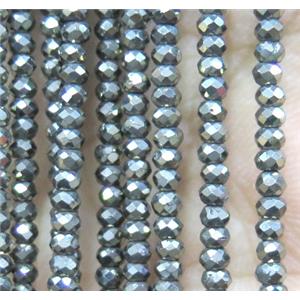 tiny pyrite seed beads, faceted rondelle, A grade, approx 1.5x2mm [GMLB2705]