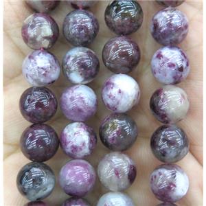 Natural Plum Blossom Tourmaline Beads Smooth Round, approx 8mm dia [GMLB2713-8MM]