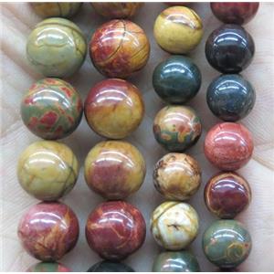Picasso Creek Jasper Beads Smooth Round Multicolor, approx 10mm dia [GMLB2735-10MM]
