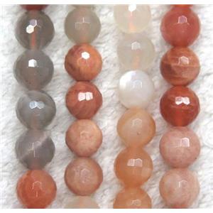 mixed Moonstone beads, faceted round, approx 4mm dia [GMLB2797-4MM]