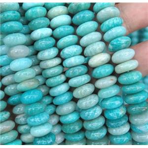 green Amazonite rondelle beads, approx 12mm dia [GMLB2817]