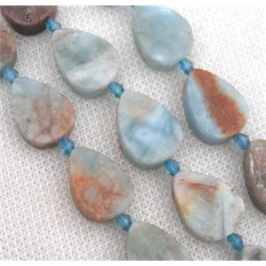 Aquamarine teardrop beads, blue, approx 10-18mm [GMLB2829]