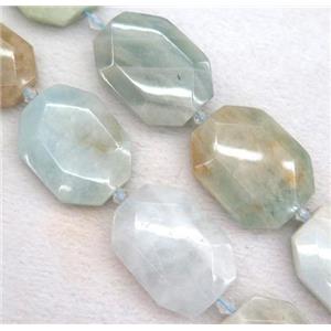 Aquamarine slice beads, faceted freeform, AB-grade, approx 25-40mm [GMLB2864]
