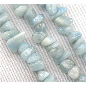 Aquamarine chip beads, blue, freeform, approx 6-10mm, AA grade [GMLB2867-AA]