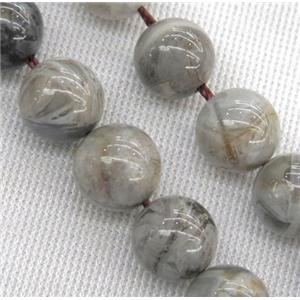 natural gray Bamboo Agate beads, round, approx 12mm dia [GMLB2872-12MM]