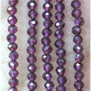 purple Garnet beads, tiny, faceted round, approx 2mm dia [GMLB2880]