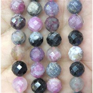 tourmaline beads, mixed, faceted round, approx 8mm dia [GMLB2884]