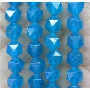 natural Amazonite beads cut round blue dye, approx 6mm dia [GMLB2893-6MM]