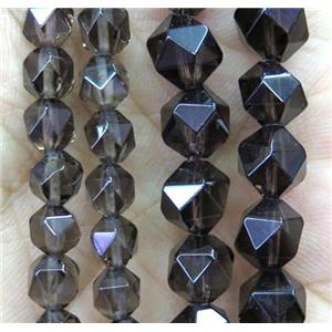 Smoky Quartz beads cut round, approx 12mm dia [GMLB2894-12MM]