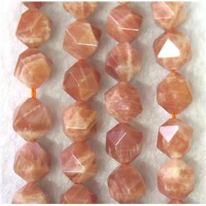 Natural Orange Sunstone Beads Cut Round, approx 8mm dia [GMLB2907-8MM]