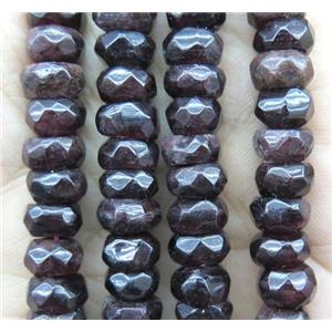Garnet beads, faceted rondelle, darkRed, approx 5x8mm [GMLB2996]