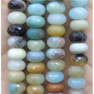 Amazonite beads, faceted rondelle, approx 5x8mm [GMLB3000-5X8MM]