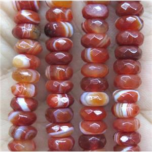 red striped agate beads, faceted rondelle, approx 5x8mm [GMLB3001-5X8MM]