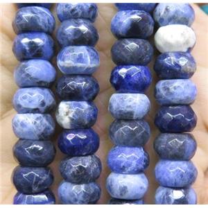faceted Sodalite rondelle beads, A-grade, approx 6x10mm [GMLB3003-6X10MM]