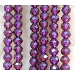 natural garnet beads, faceted round, dark red, approx 3.5mm dia [GMLB3010]