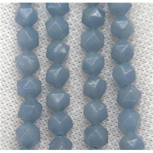 natural blue Angelite beads cut round, approx 12mm dia [GMLB3018-12MM]