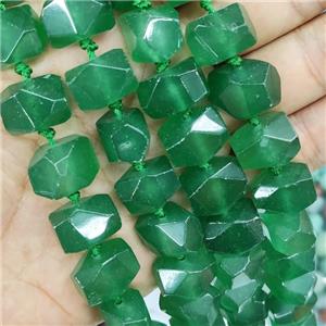 deepgreen jade nugget beads, faceted freeform, dye, approx 15-20mm [GMLB3029]