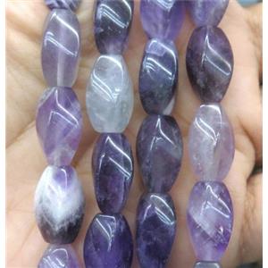 Amethyst twist beads, purple, approx 8x16mm [GMLB3069]