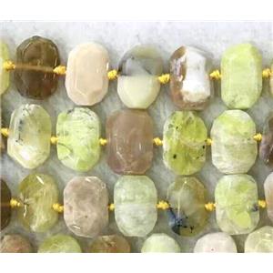 yellow Opal Stone beads, nugget, faceted oval, approx 13x18mm [GMLB3083]