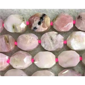 pink Opal Stone beads, faceted oval, approx 13x18mm [GMLB3091]