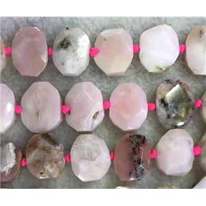 pink Opal Stone beads, faceted oval, approx 13x18mm [GMLB3092]