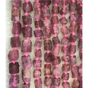 pink Tourmaline nugget beads, freeform chip, approx 6-9mm [GMLB3100]