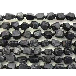 black Tourmaline nugget beads, freeform chip, approx 6-9mm [GMLB3106]