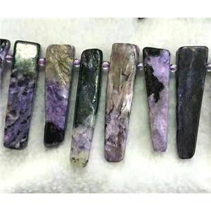 Charoite collar beads, top-drilled, purple, stick, approx 15-30mm [GMLB3114]