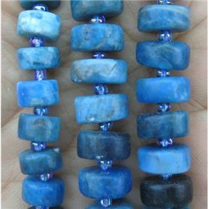 Apatite heishi beads, matte, blue, approx 7-10mm [GMLB3139]