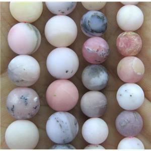 round matte pink Opal Stone beads, approx 4mm dia [GMLB3161-4MM]