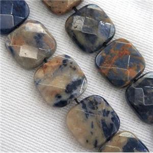 Orange Sodalite beads, faceted square, approx 16x16mm [GMLB3164-16MM]