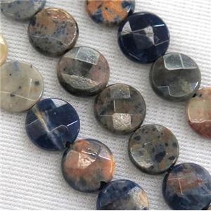 Orange Sodalite Beads Faceted Coin, approx 20mm dia [GMLB3165-20MM]