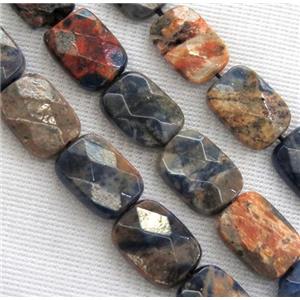 Orange Sodalite beads, faceted rectangle, approx 13x18mm [GMLB3166-13X18MM]
