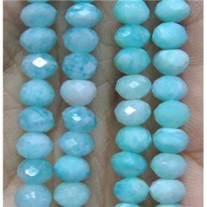 Russian Amazonite beads, faceted rondelle, green, approx 2.5x4mm [GMLB3215]