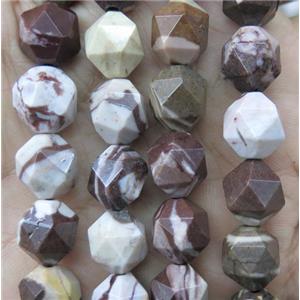 Australian Zebra Jasper beads ball, faceted round, approx 10mm dia [GMLB3222]