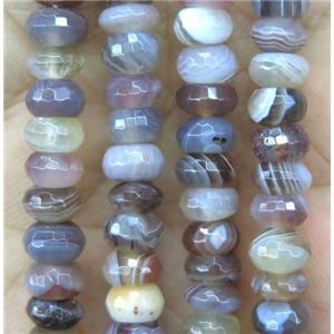 natural Botswana Agate beads, faceted rondelle, approx 4x6mm [GMLB3228]