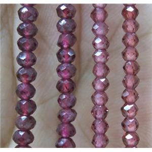 tiny red garnet beads, faceted rondelle, approx 2x3mm [GMLB3229-L]