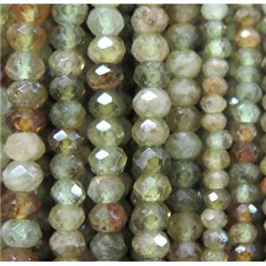 tiny green garnet beads, faceted rondelle, approx 2x3mm [GMLB3234-L]