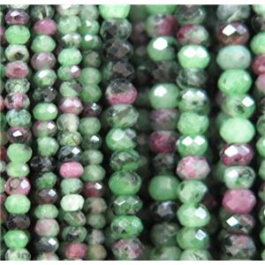 tiny Ruby Zoisite beads, faceted rondelle, approx 2x3mm [GMLB3235-S]