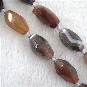 brown botswana agate beads, faceted rice, dye, approx 16-30mm [GMLB3264-16X30MM]