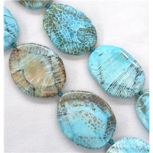 dragon veins Agate Beads, faceted freeform, blue treated, approx 20-50mm [GMLB3269]